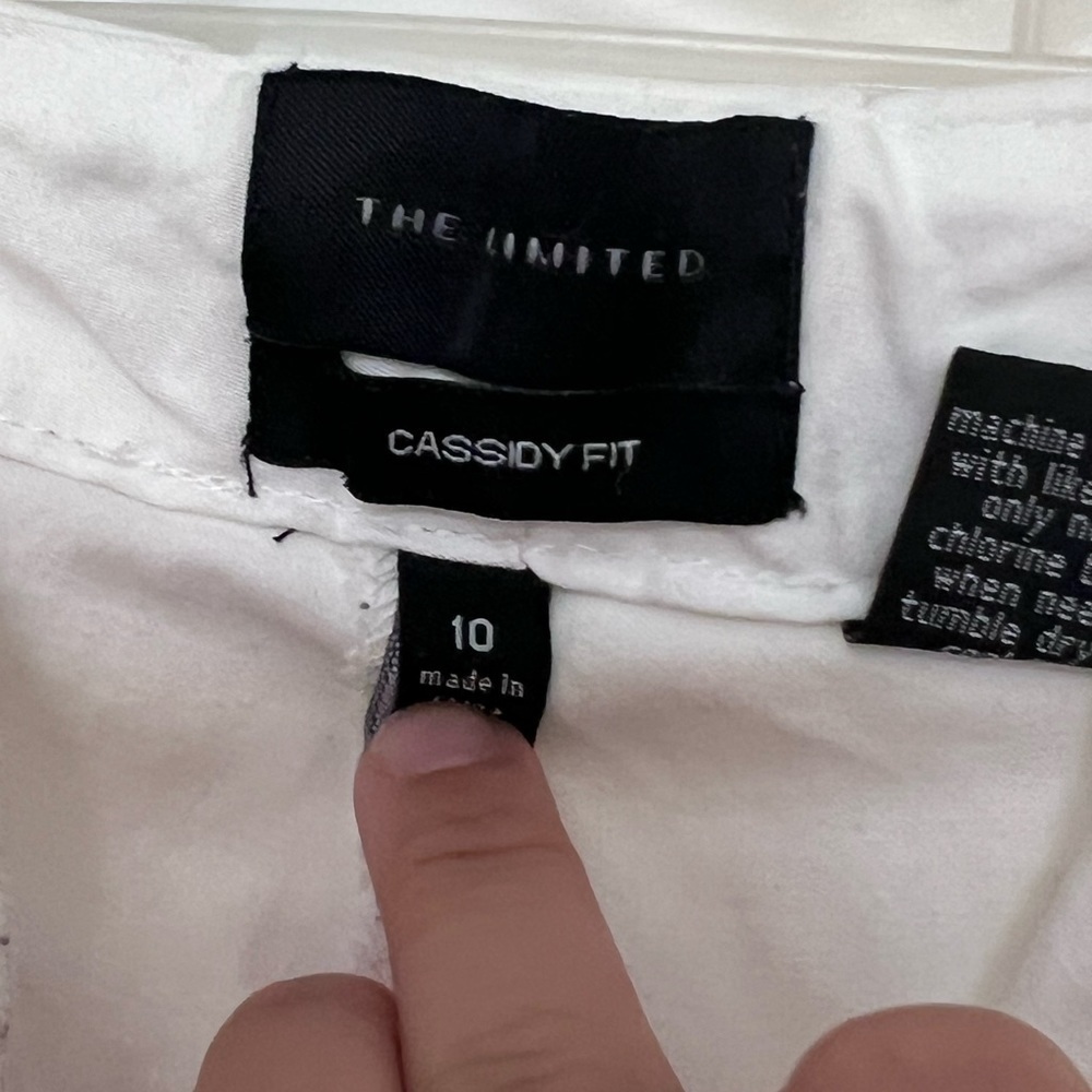 The Limited Cassidy Fit White Cropped Wide Leg Pants size 10 - Picture 3 of 4